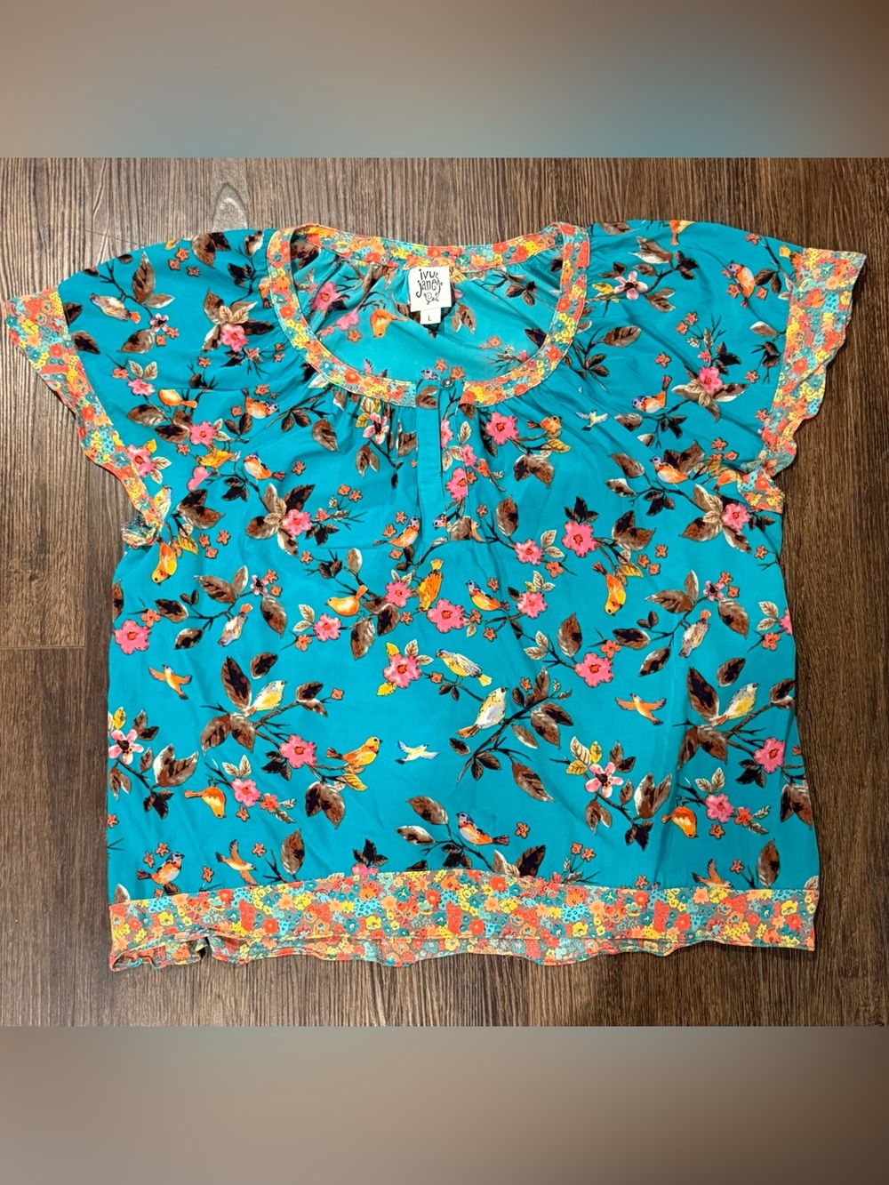 Ivy Jane Floral Teal Blouse